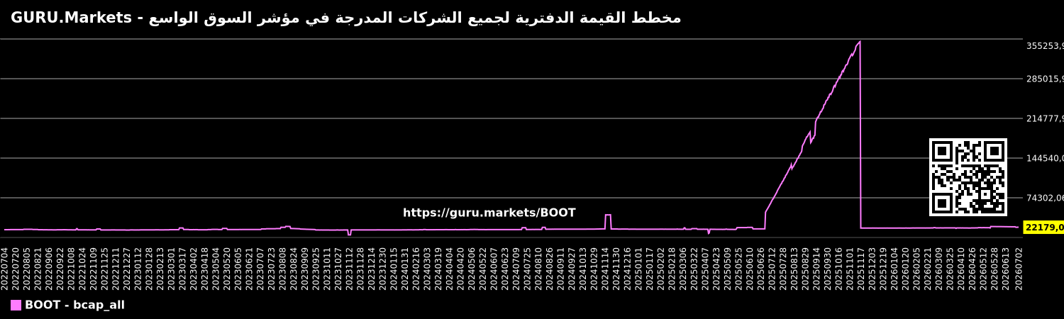 مخطط القيمة الدفترية لجميع الشركات المدرجة في مؤشر السوق الواسع - GURU.Markets